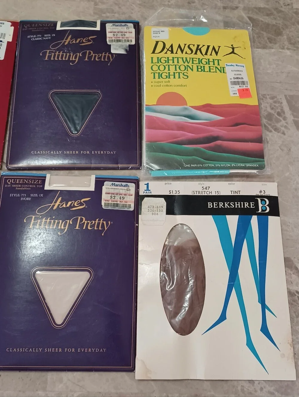 Vintage Hanes Pantyhose & Tights Lot NIP Deadstock Multiple Sizes / Queen 9 Pack